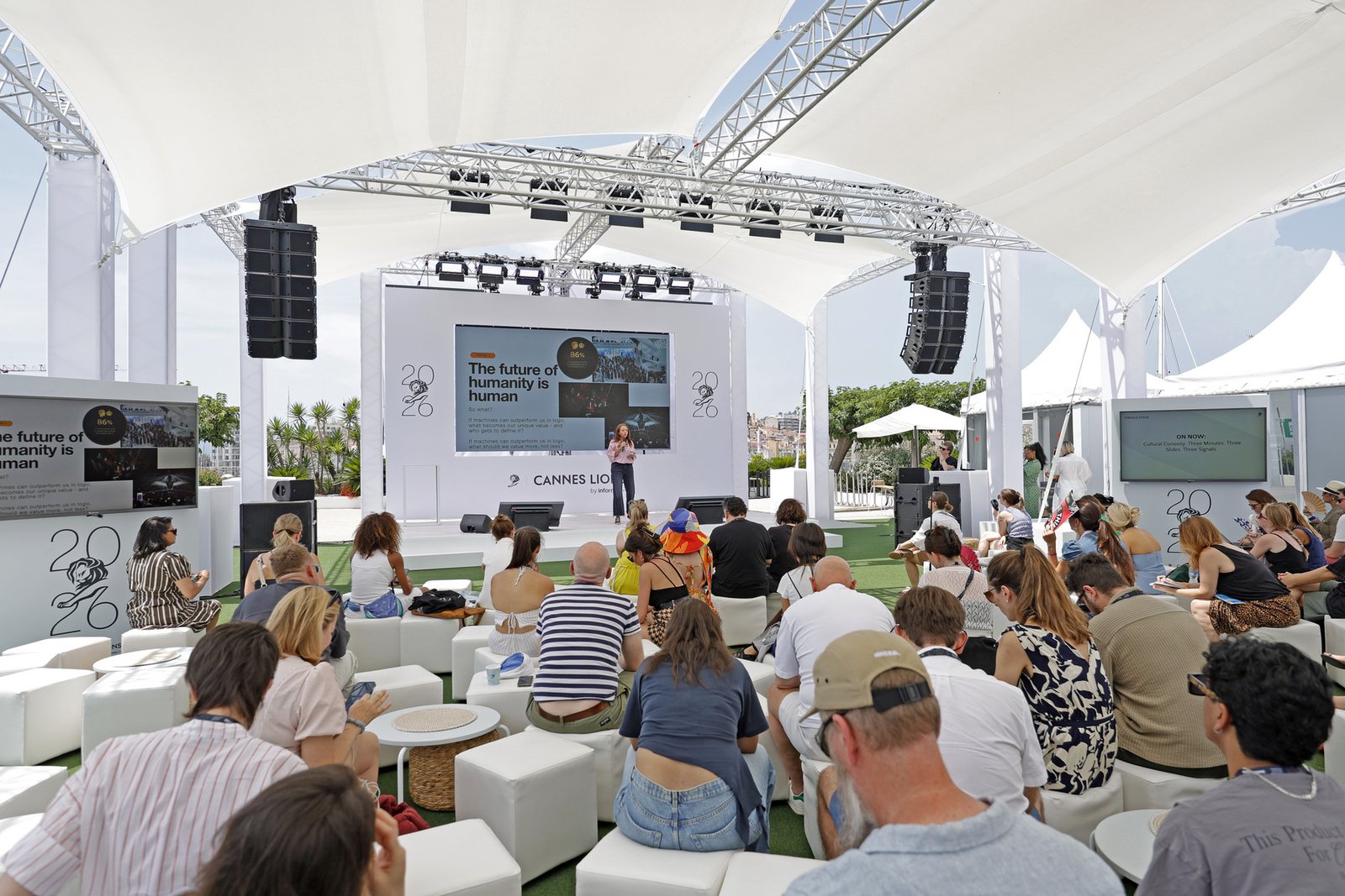 Amy Daroukakis and Sarah Owen on the Terrace Stage at Cannes Lions