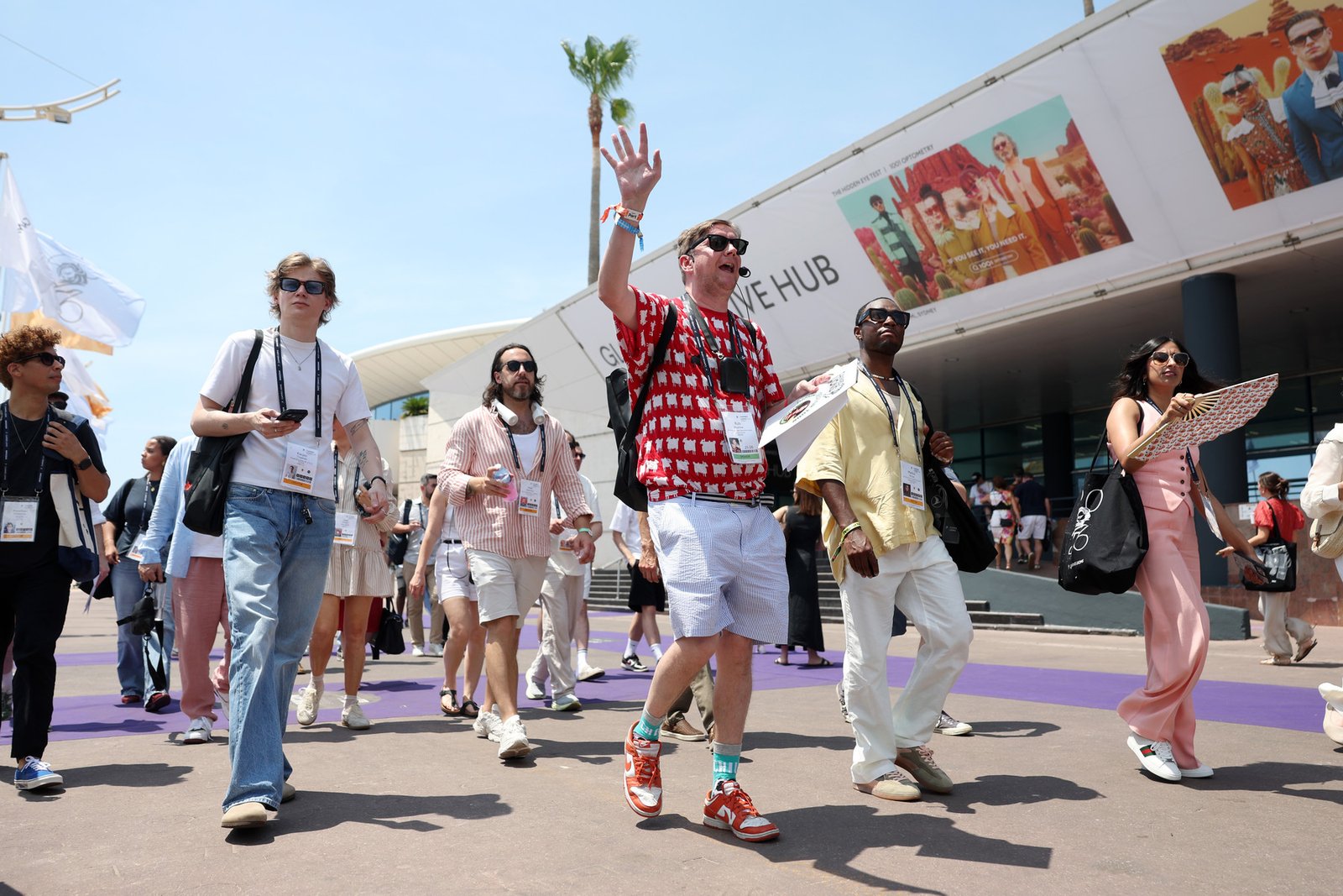 Rob Mayhew leading a creator tour through Cannes Lions