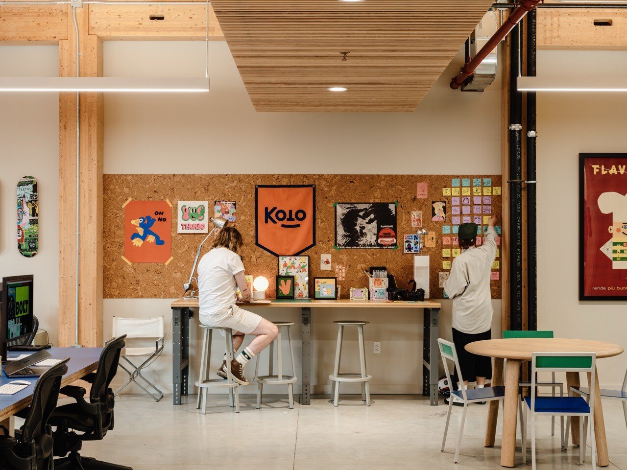 Designers working inside Koto's timber-framed New York studio