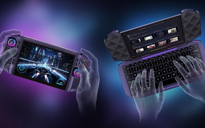 Acer Project DualPlay Mini switching between handheld and keyboard modes