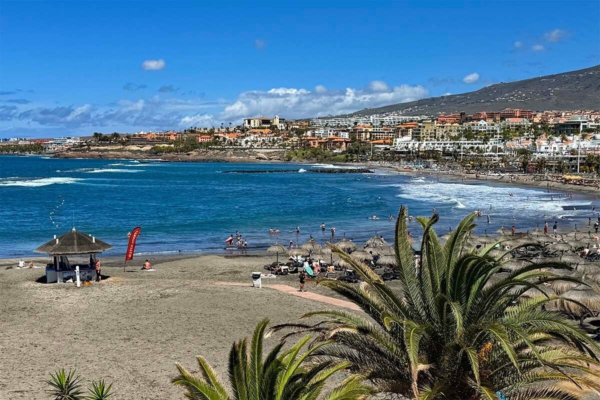 Playa de Fañabé and its resort-lined coastline