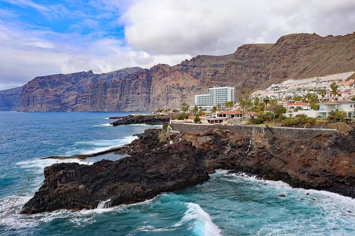 Los Gigantes coast beneath high volcanic cliffs