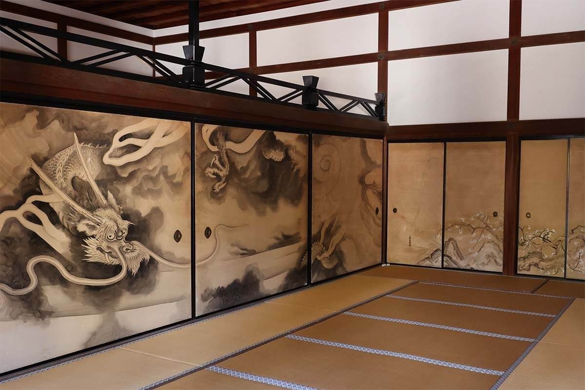 Dragon drawings inside the Ryoan-ji (the Temple of the Dragon at Peace) in Kyoto